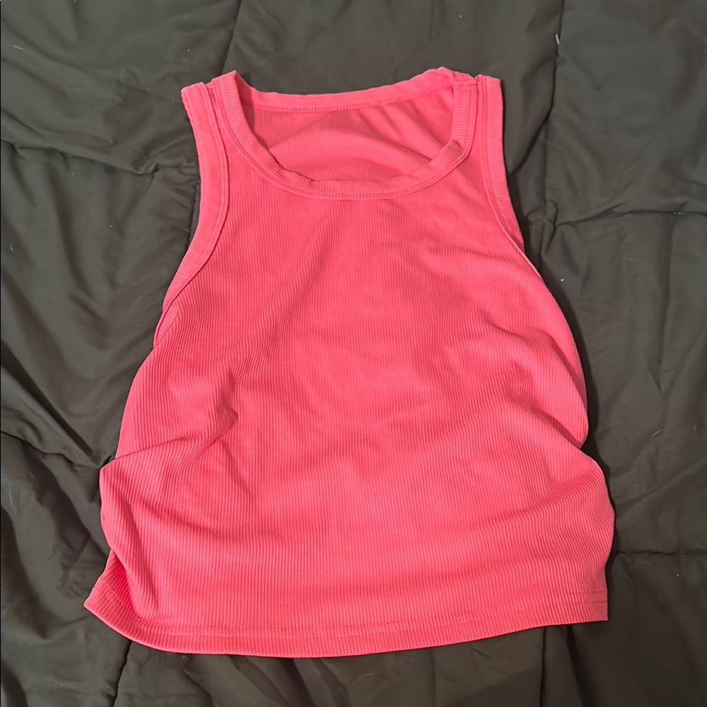 Vibrant Pink Ribbed Tank Top